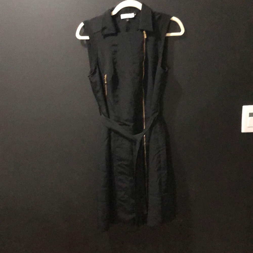 Calvin Klein sleeveless asymmetrical zipper front dress